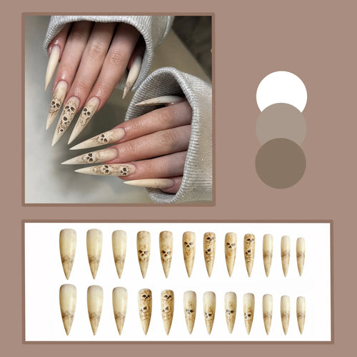 Bone Ritual – Matte Skeleton Stiletto Press-On Nails