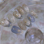 Short Red Star Almond Press-On Nails