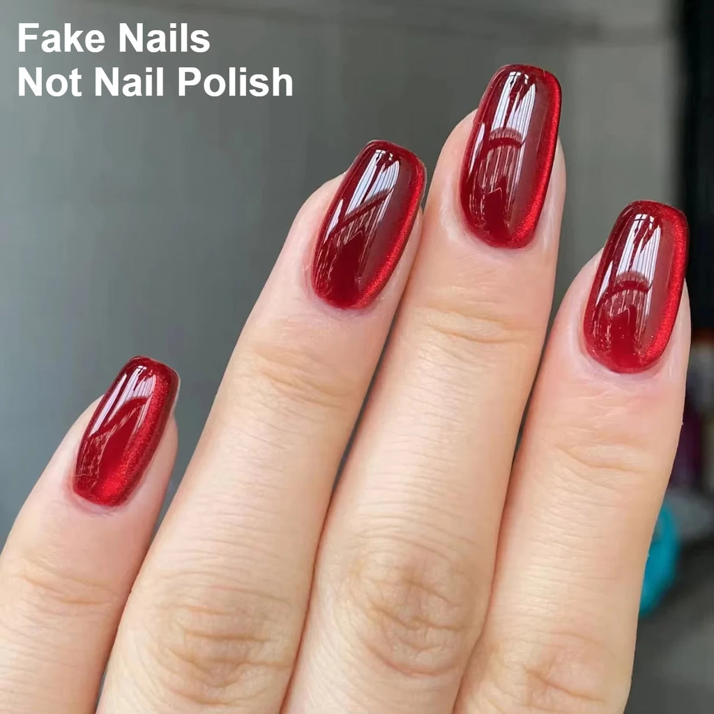 Red Cat Eye Halloween Press-On Nails