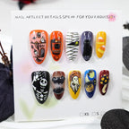 Silver Spider Gothic Punk Almond Press-On Nails