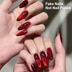 Red Cat Eye Halloween Press-On Nails