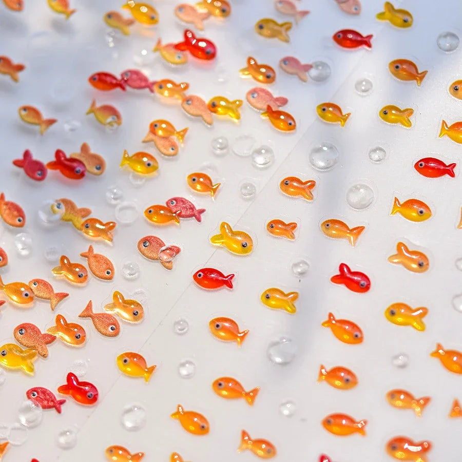 Lucky Koi Fish Nail Art Stickers - Summer Ocean Decals