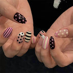 Short Red Star Almond Press-On Nails