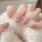 Cat Eye Leopard Ballet Press-On Nails with Rhinestones
