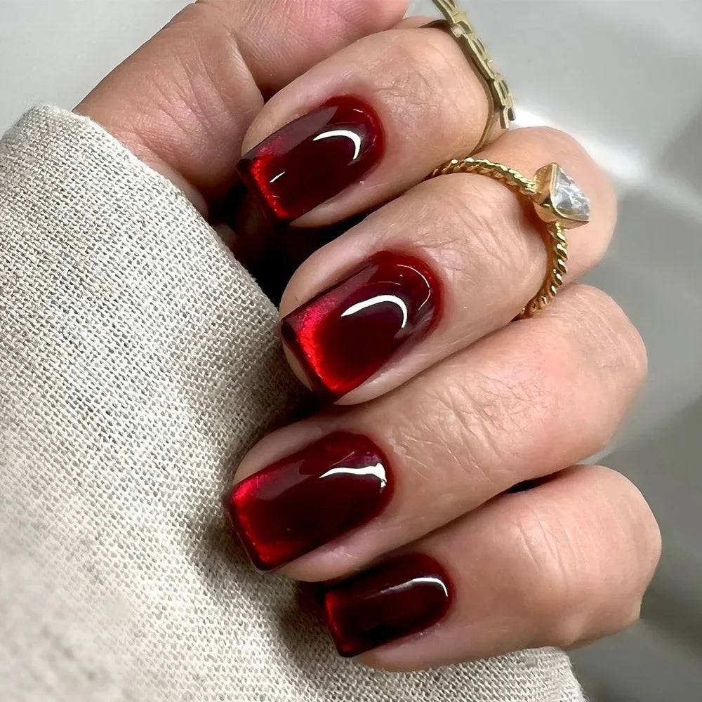Red Cat Eye Halloween Press-On Nails
