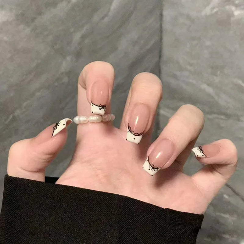 Cat Eye Leopard Ballet Press-On Nails with Rhinestones