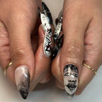 Black Spider Y2K Almond Press-On Nails