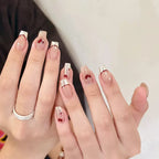 Cat Eye Leopard Ballet Press-On Nails with Rhinestones
