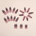 Glitter Pink Halloween Skull Ballet Press-On Nails