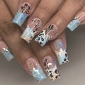 Black Spider Y2K Almond Press-On Nails