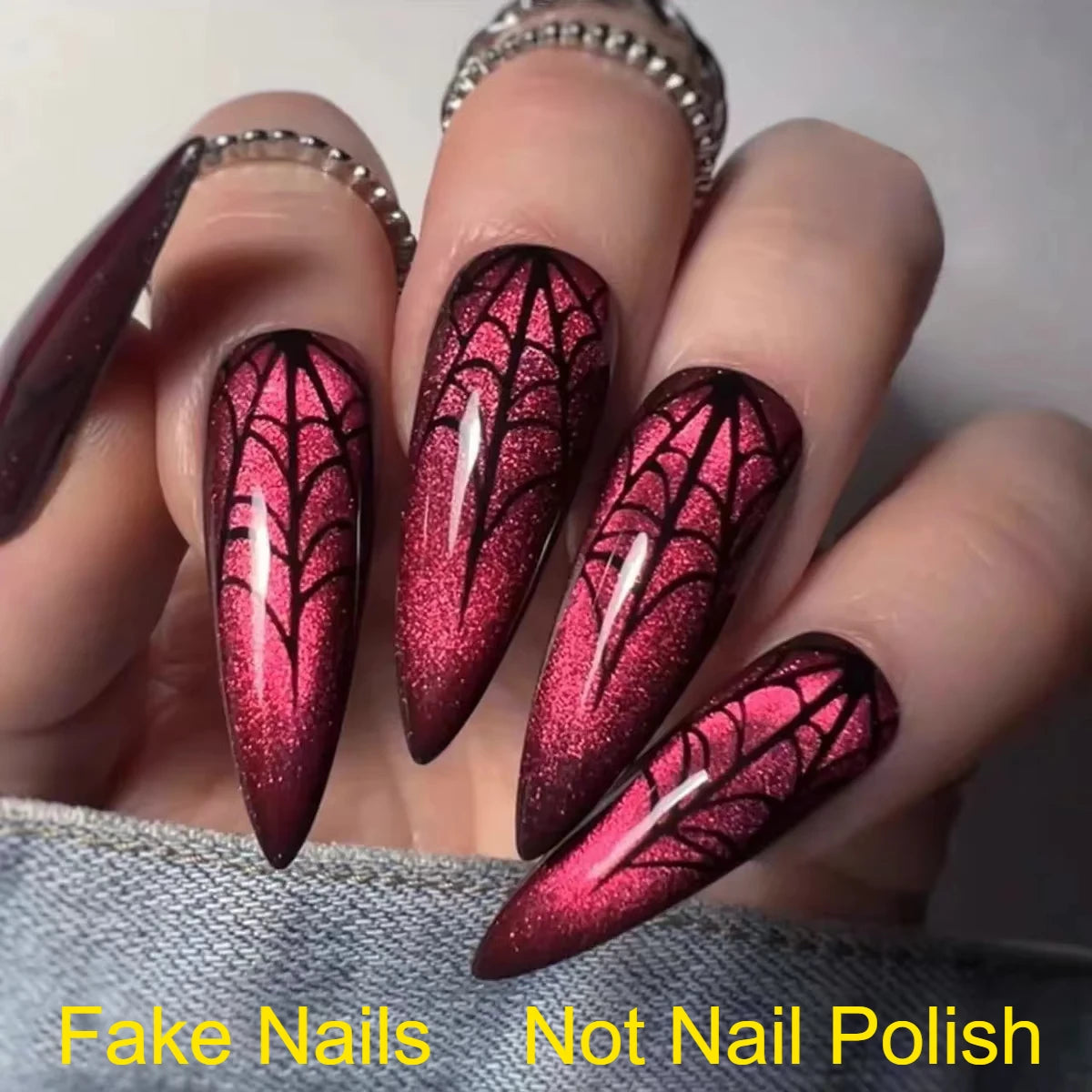 Red Cat Eye Halloween Press-On Nails