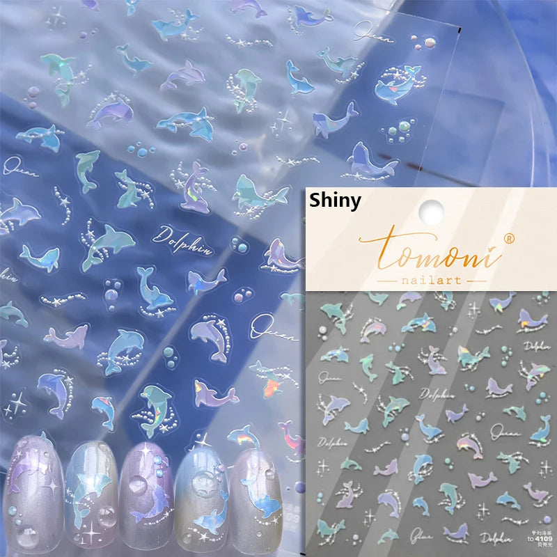 Lucky Koi Fish Nail Art Stickers - Summer Ocean Decals