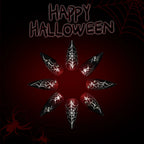 Halloween Spider Web Dark Red Almond Press-On Nails