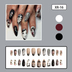 Black Spider Y2K Almond Press-On Nails