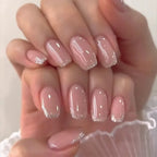 Cat Eye Leopard Ballet Press-On Nails with Rhinestones