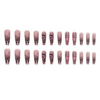 Glitter Pink Halloween Skull Ballet Press-On Nails