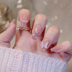 Cat Eye Leopard Ballet Press-On Nails with Rhinestones