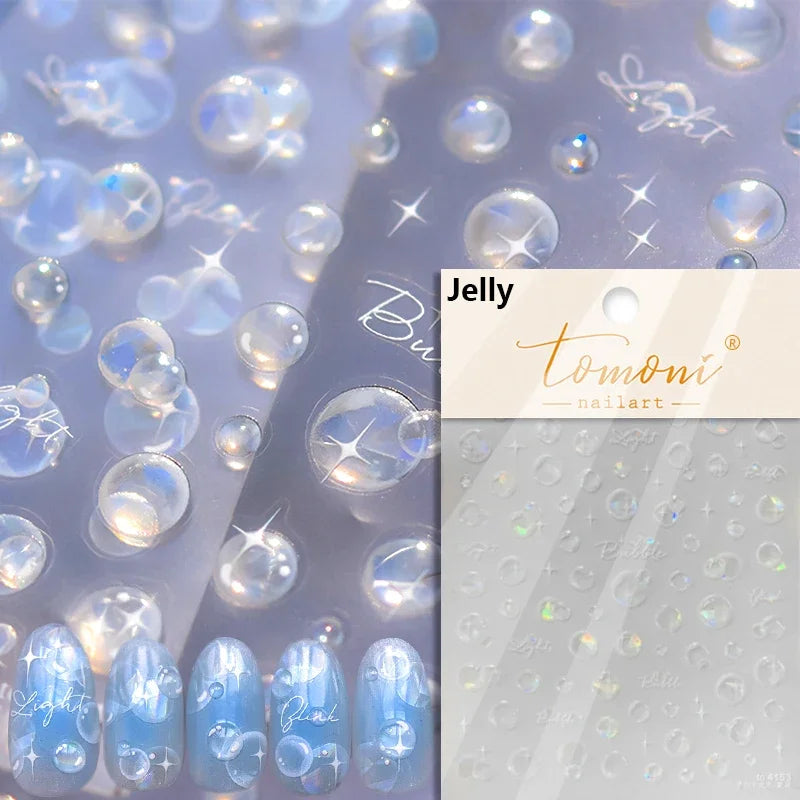 Cute Koi & Lotus Nail Art Stickers - Mermaid Sea Decals