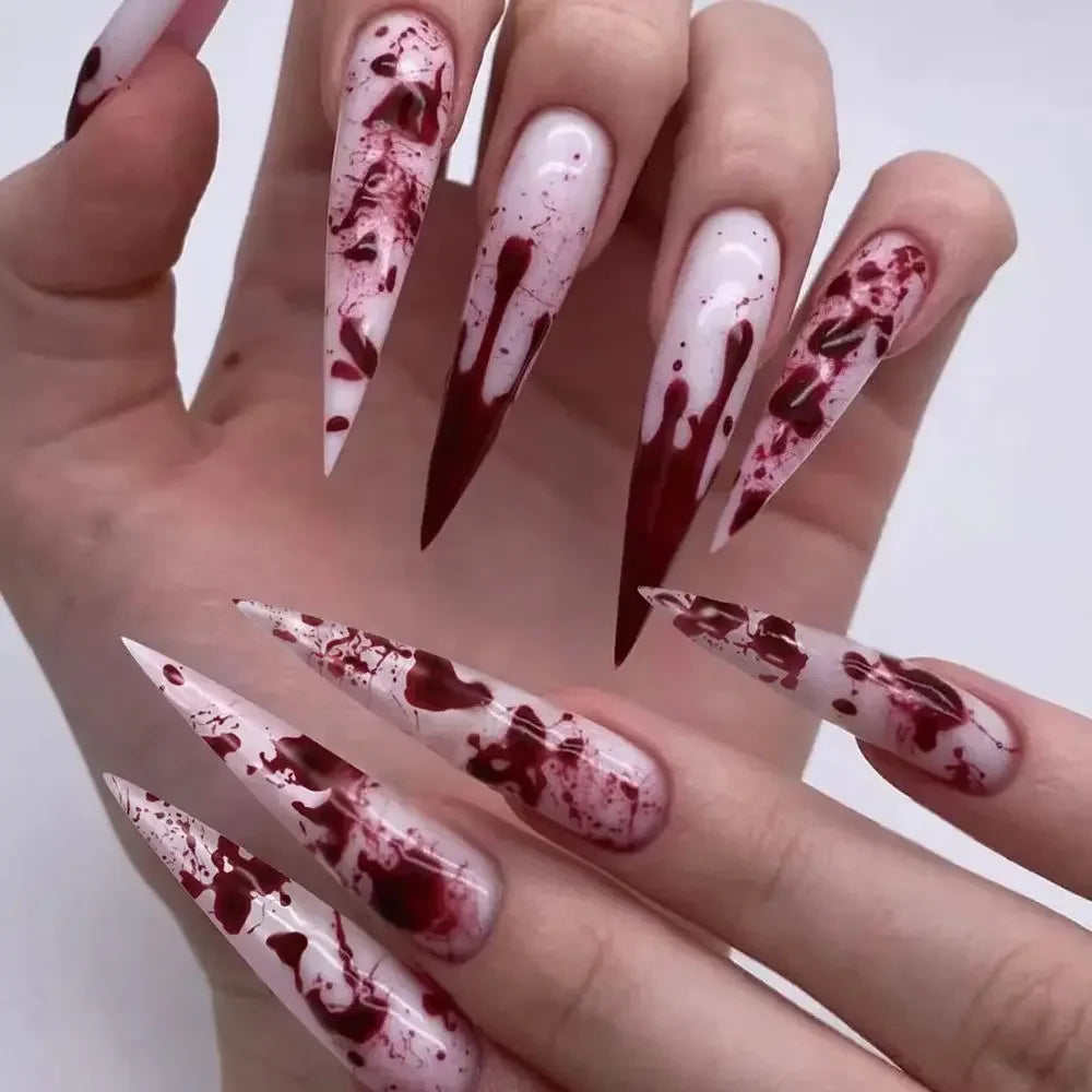Halloween Spider Skull Press-On Nails - Purple Y2K Style