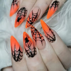 Silver Spider Gothic Punk Almond Press-On Nails