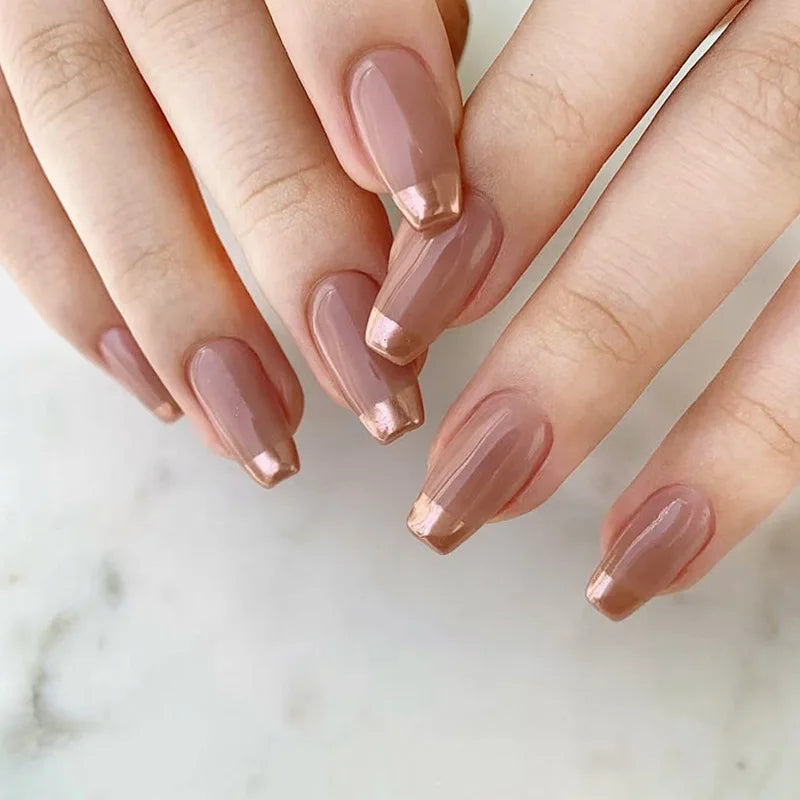 Cat Eye Leopard Ballet Press-On Nails with Rhinestones