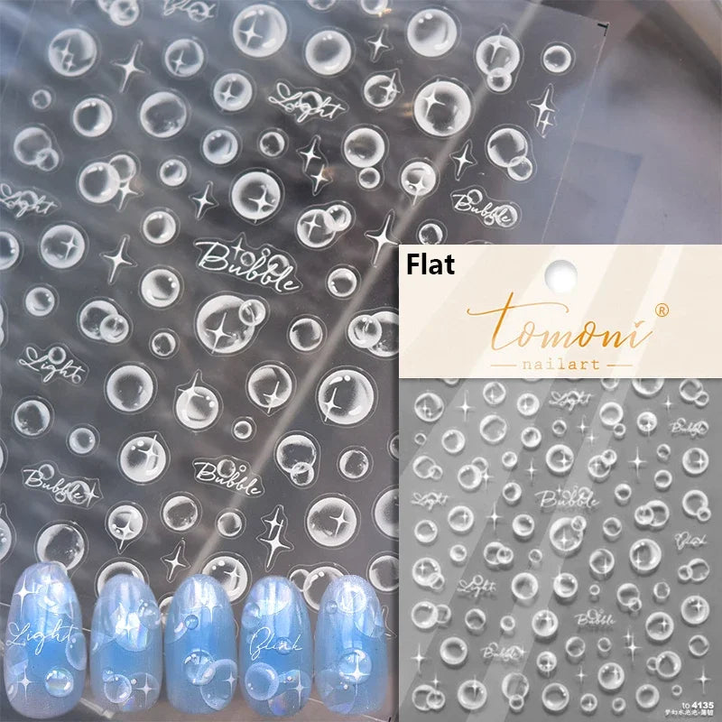 Cute Koi & Lotus Nail Art Stickers - Mermaid Sea Decals