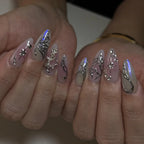 Silver Spider Gothic Punk Almond Press-On Nails