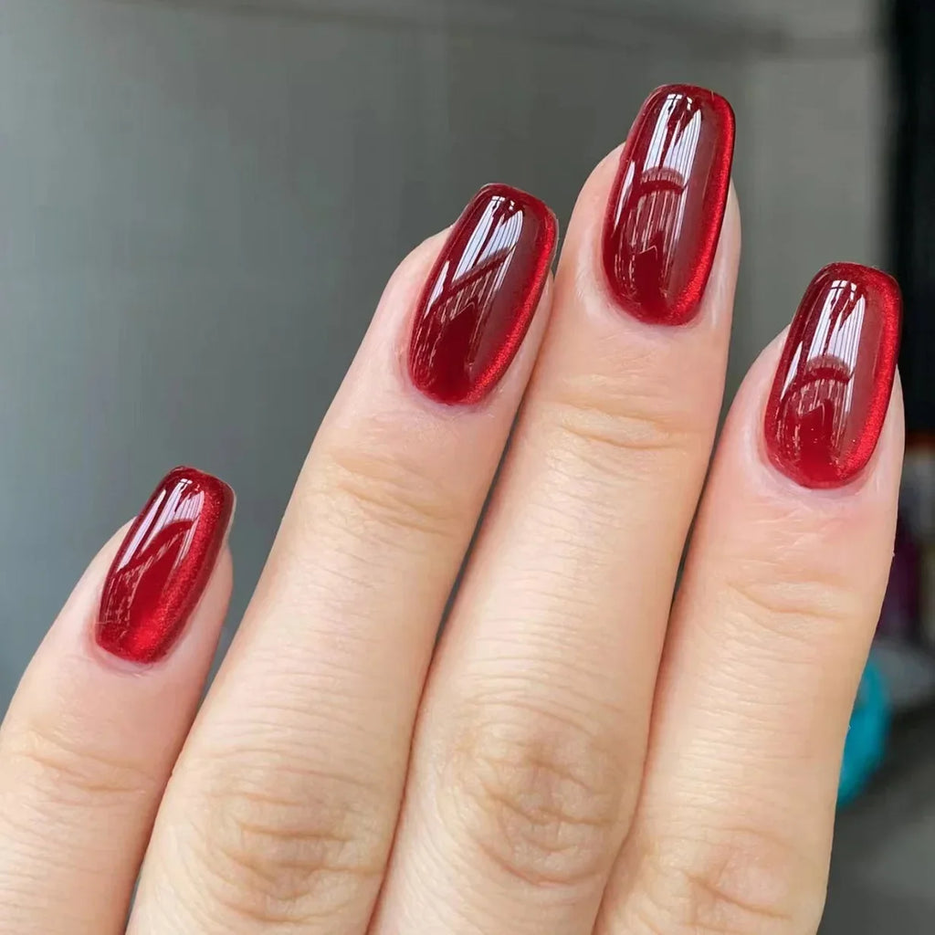 Red Cat Eye Halloween Press-On Nails