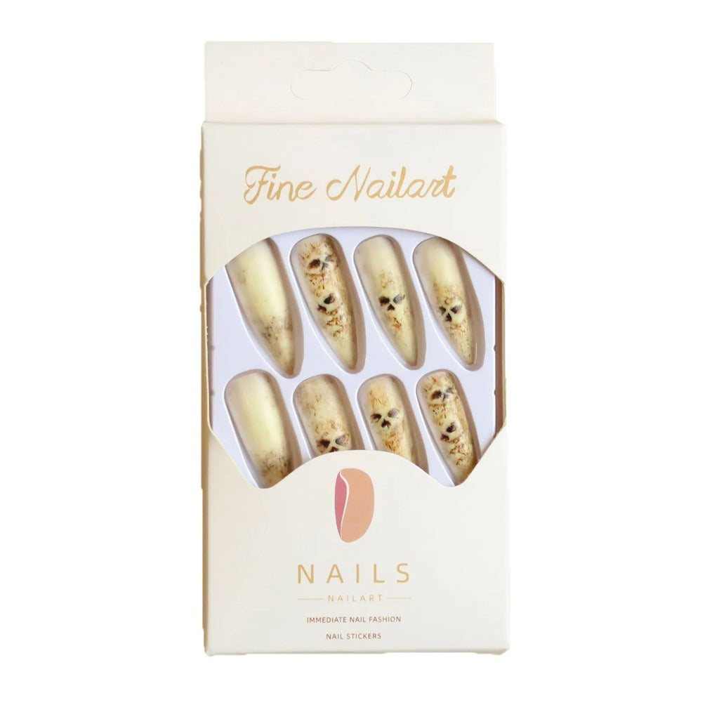 Bone Ritual – Matte Skeleton Stiletto Press-On Nails