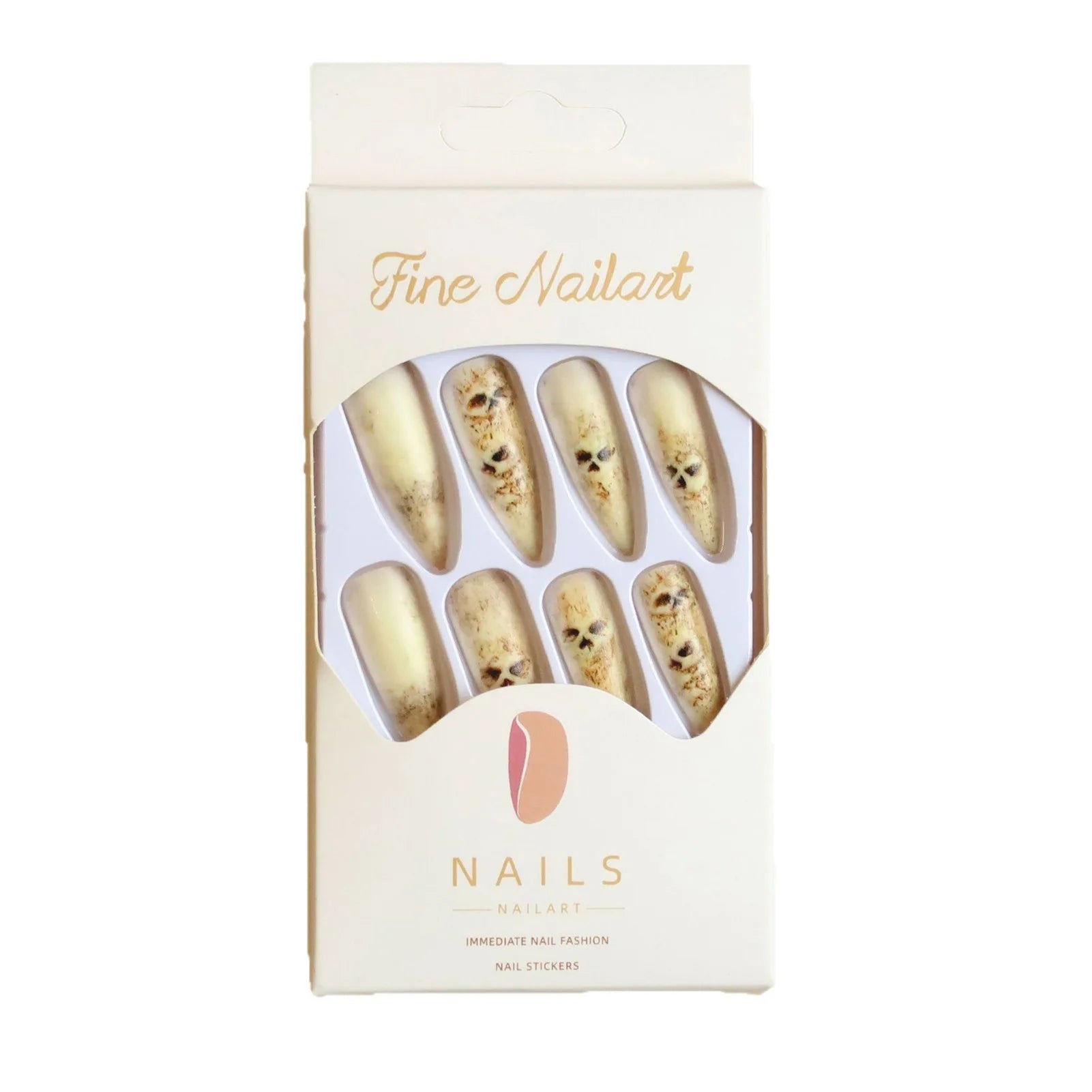 Bone Ritual – Matte Skeleton Stiletto Press-On Nails