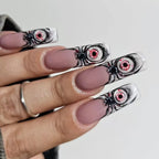 Silver Spider Gothic Punk Almond Press-On Nails
