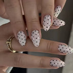 Short Red Star Almond Press-On Nails