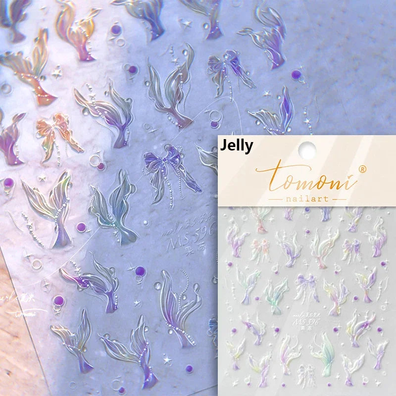Lucky Koi Fish Nail Art Stickers - Summer Ocean Decals