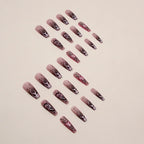 Glitter Pink Halloween Skull Ballet Press-On Nails