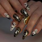 Halloween Blood French Almond Press-On Nails with Spider Web