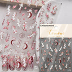 Nine-Tailed Fox Red Flower Nail Art Stickers