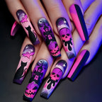 Glitter Pink Halloween Skull Ballet Press-On Nails