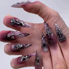 Halloween Spider Skull Press-On Nails - Purple Y2K Style