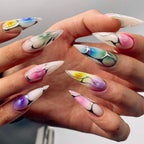 Punk Metallic Stiletto Press-On Nails with Stars