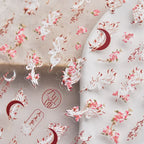 Nine-Tailed Fox Red Flower Nail Art Stickers