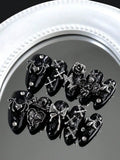 Graveyard Rose – Skull Rose Almond Press-On Nails