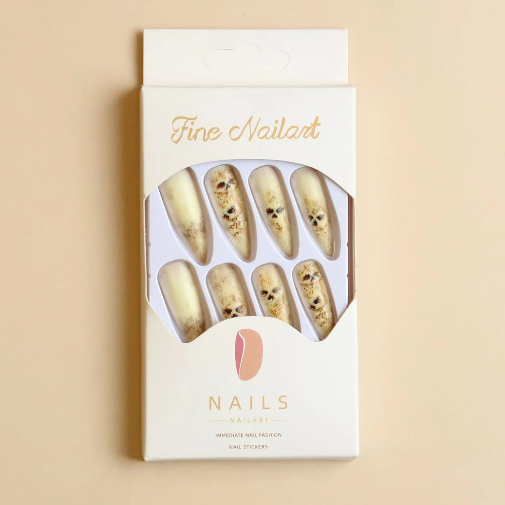 Bone Ritual – Matte Skeleton Stiletto Press-On Nails