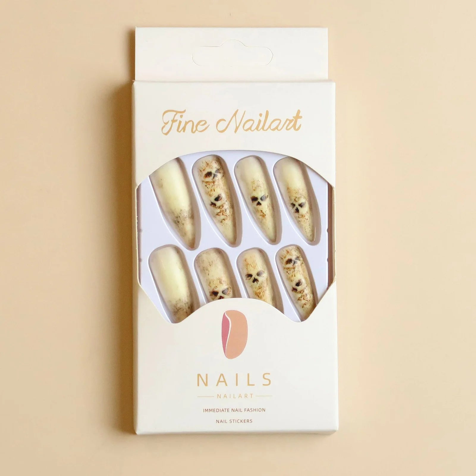 Bone Ritual – Matte Skeleton Stiletto Press-On Nails