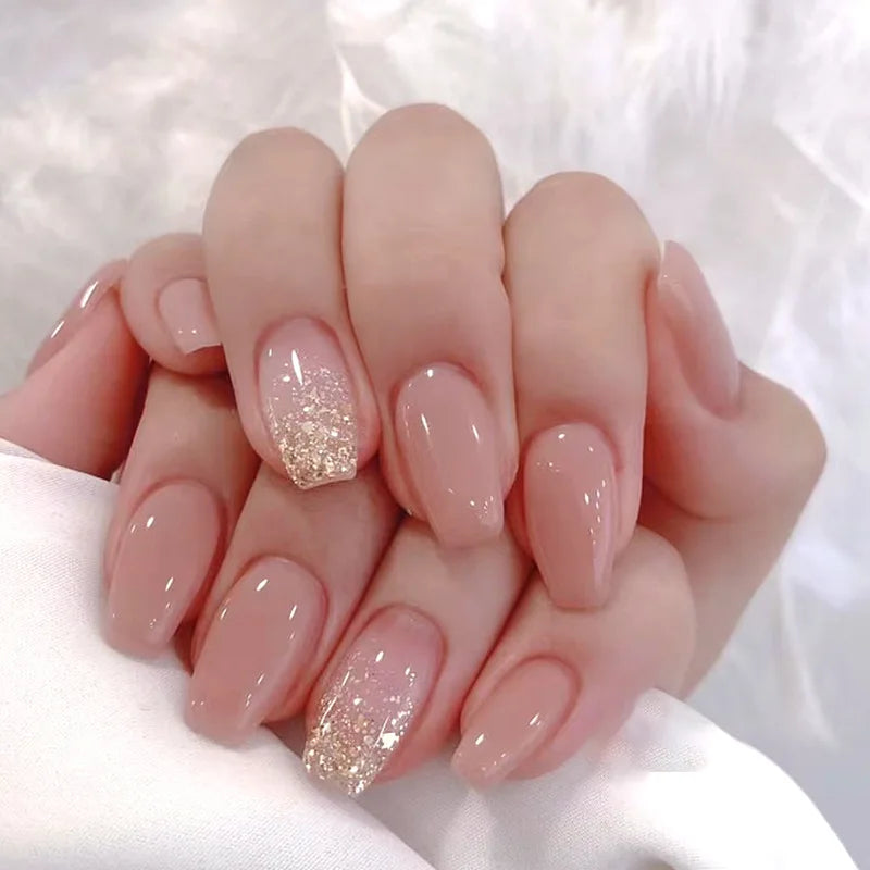 Cat Eye Leopard Ballet Press-On Nails with Rhinestones