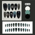 Dark Gothic Punk Short Almond Press-On Nails