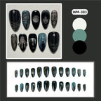 Dark Gothic Punk Short Almond Press-On Nails