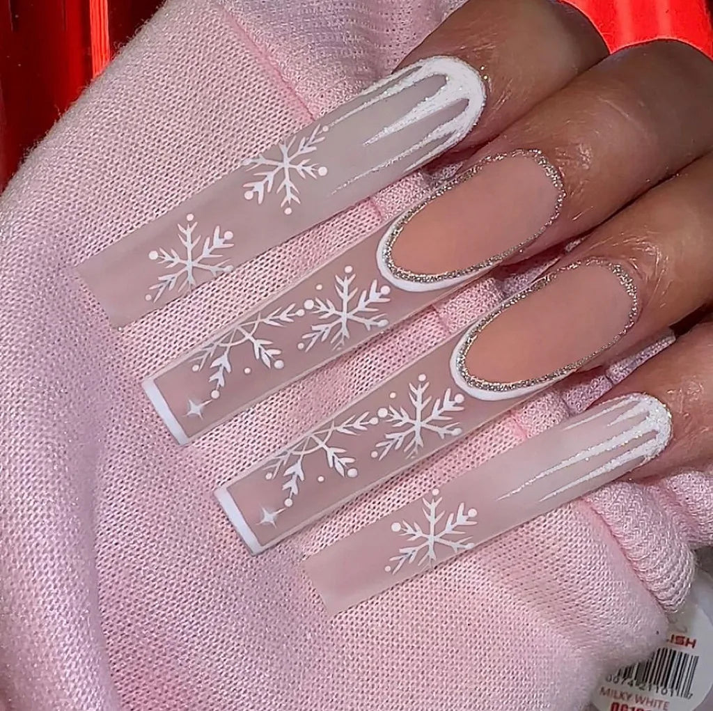 Glitter Pink Halloween Skull Ballet Press-On Nails