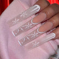 Glitter Pink Halloween Skull Ballet Press-On Nails